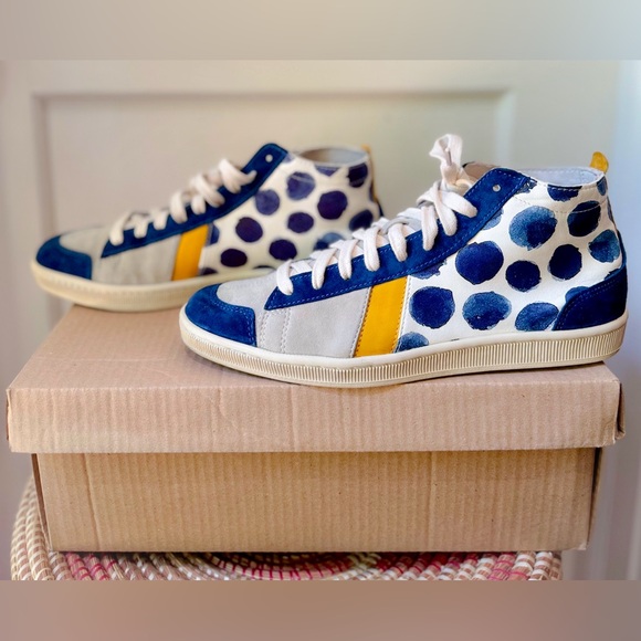 COTÉLAC Abou Spotted Leather & Suede Mid-Top Sneaker - From: Ethiopia (Size: 41) - Picture 4 of 16